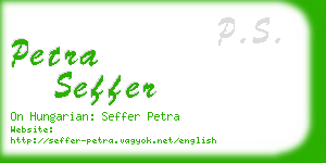 petra seffer business card